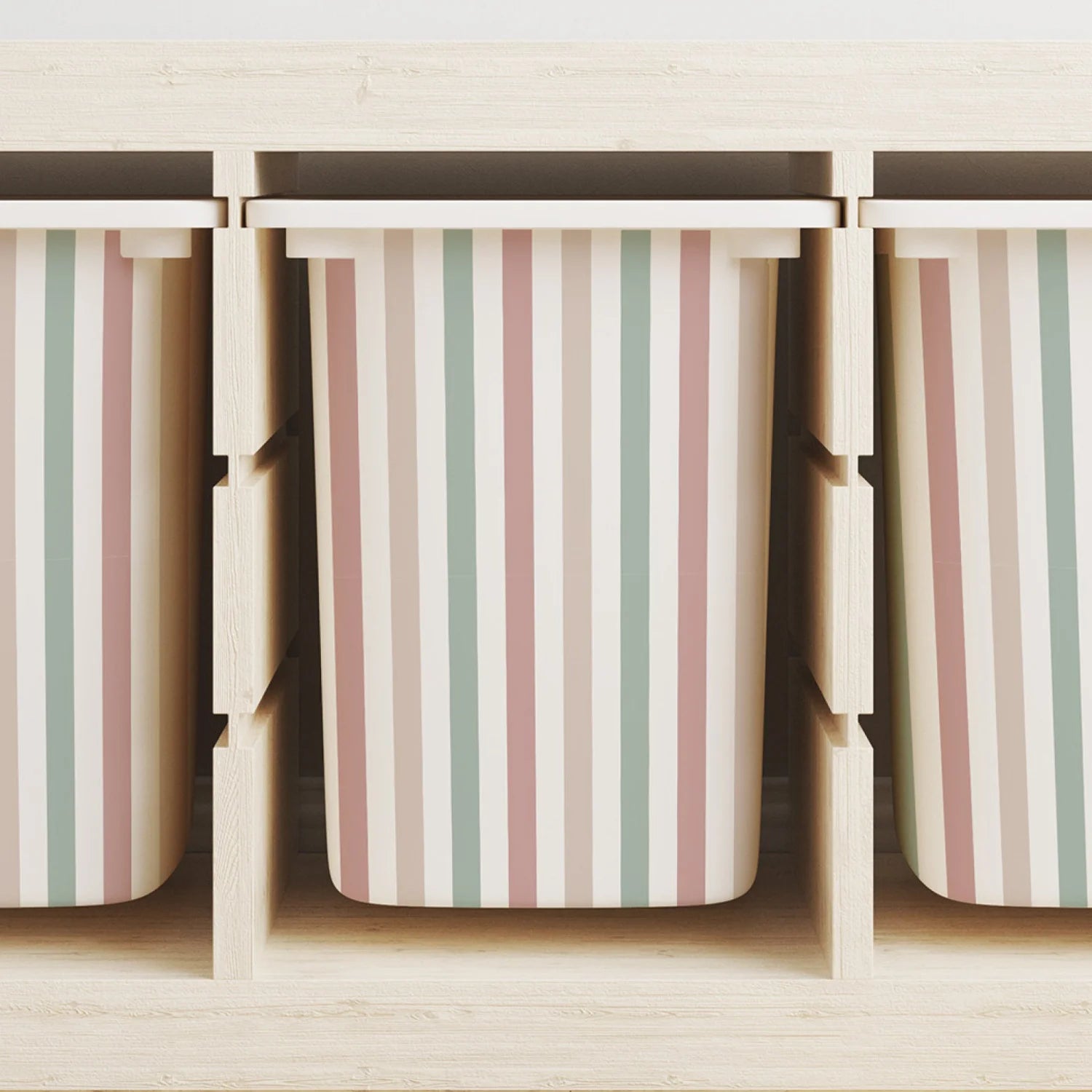 Trofast Tub Stripes Neutral Decals - Furniture Decals