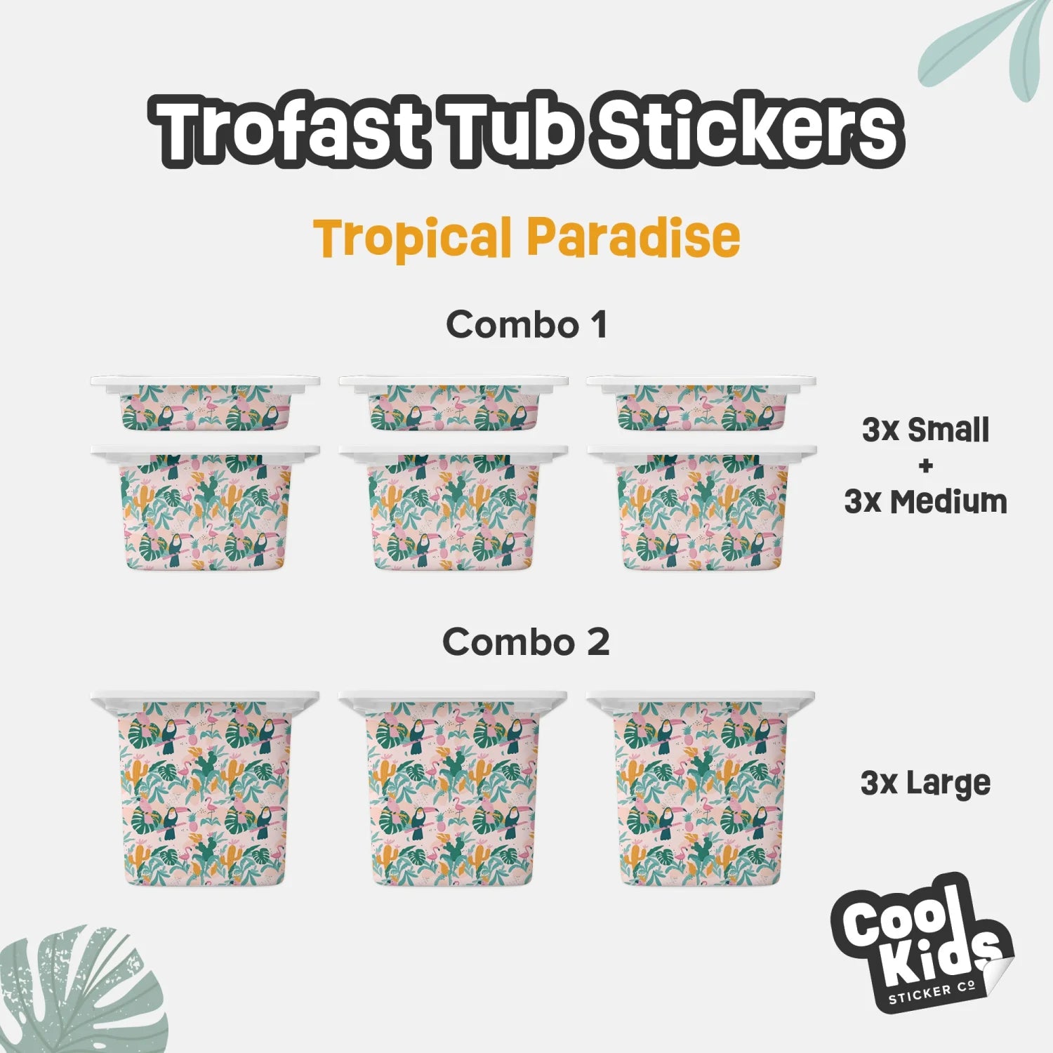 Trofast Tub Tropical Paradise Decals - Furniture Decals