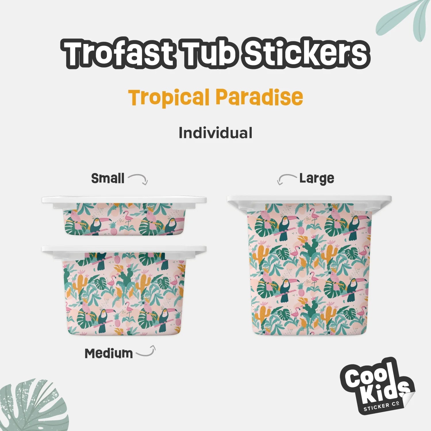 Trofast Tub Tropical Paradise Decals - Furniture Decals