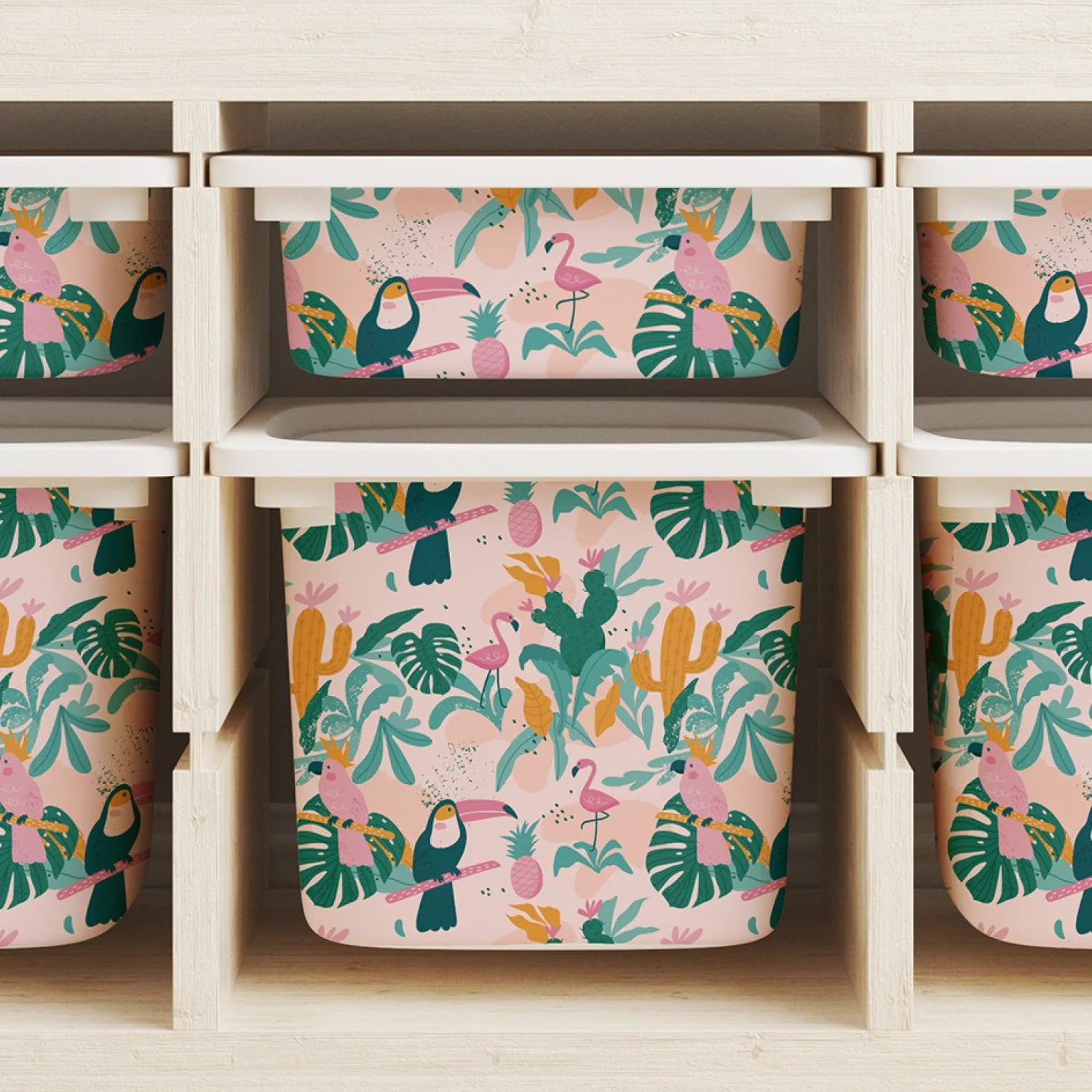 Trofast Tub Tropical Paradise Decals - Furniture Decals