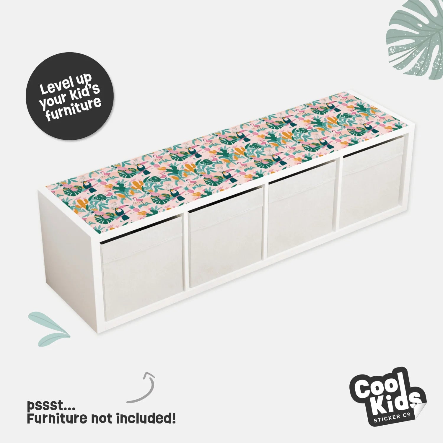 Kallax Shelf Tropical Paradise Decal - Furniture Decals