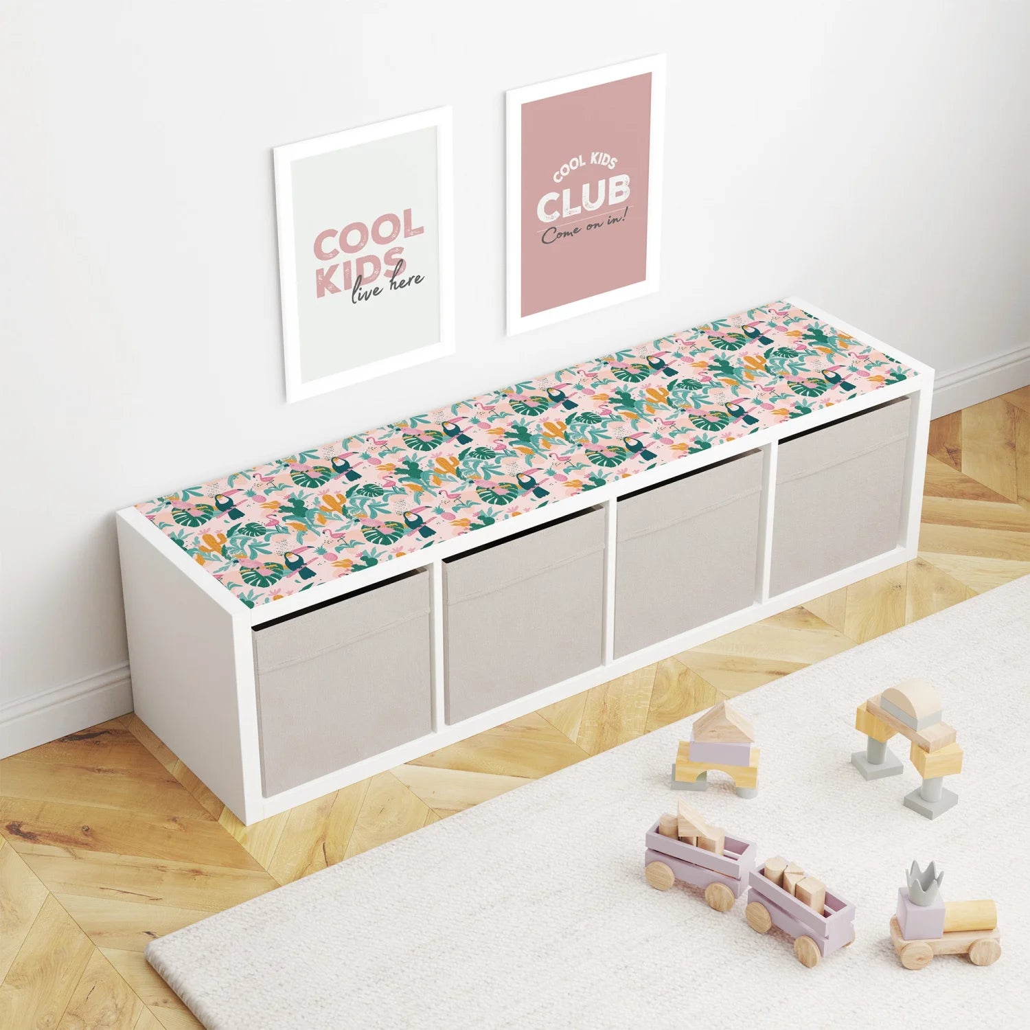 Kallax Shelf Tropical Paradise Decal - Furniture Decals