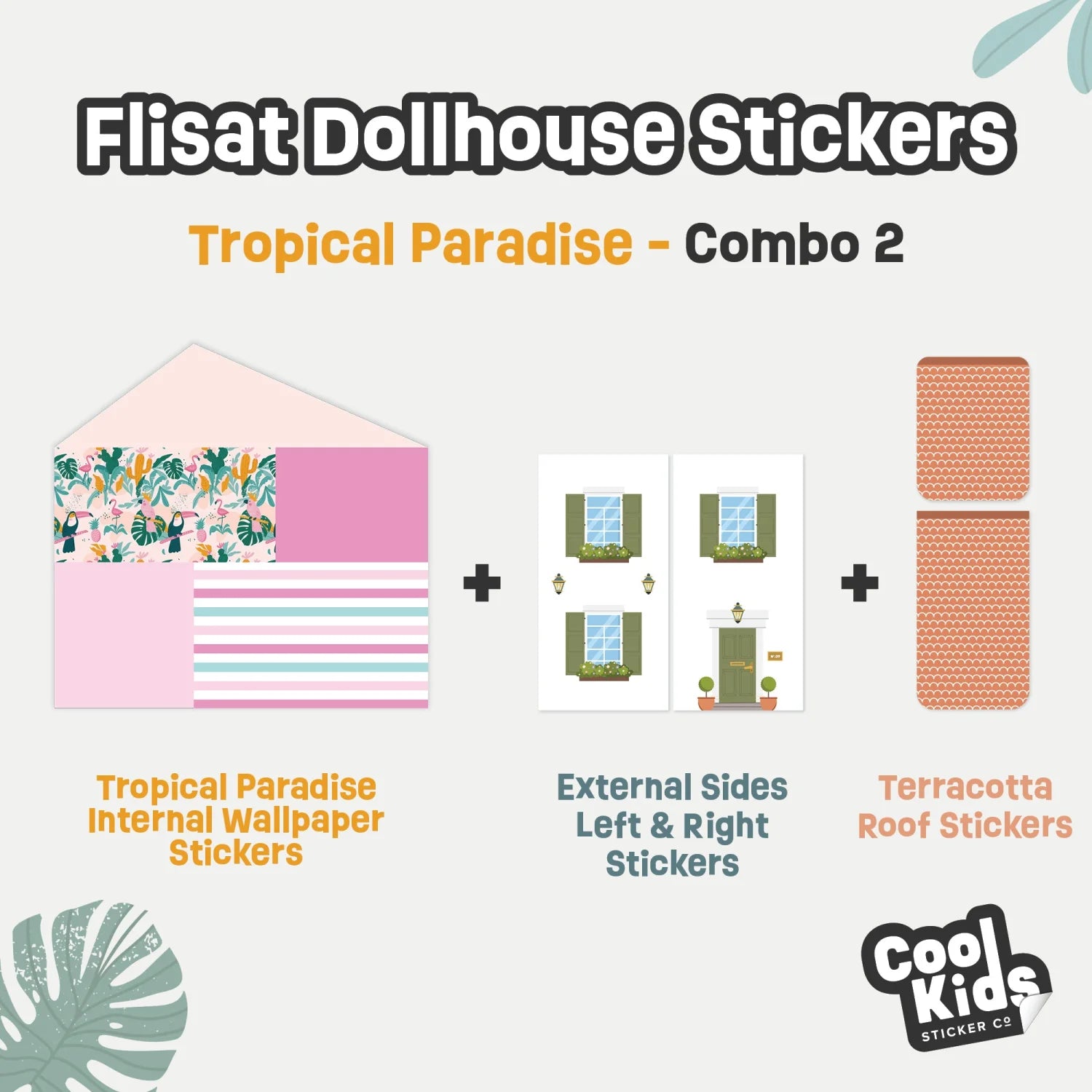 Tropical Paradise Flisat Dollhouse Decals - Furniture