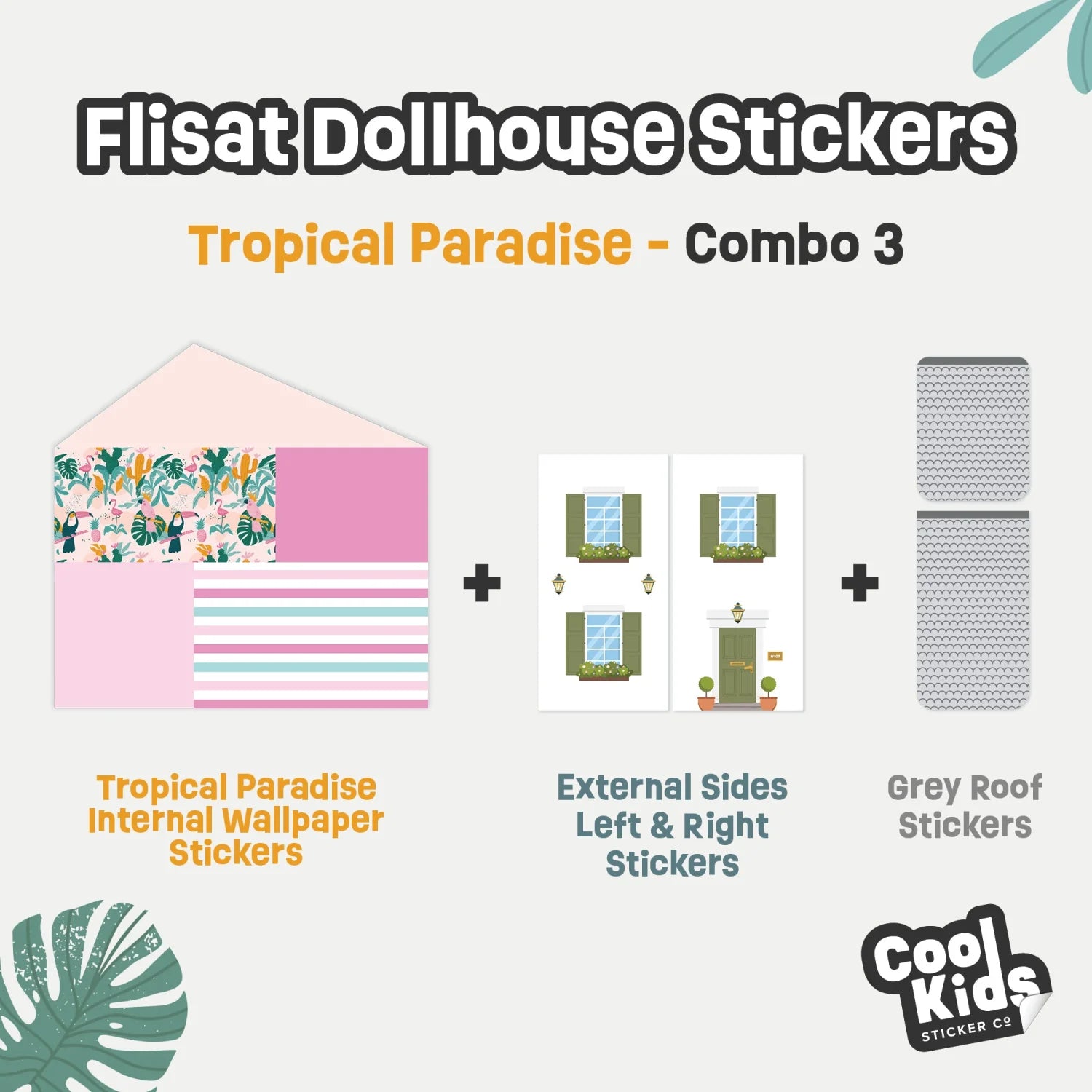 Tropical Paradise Flisat Dollhouse Decals - Furniture