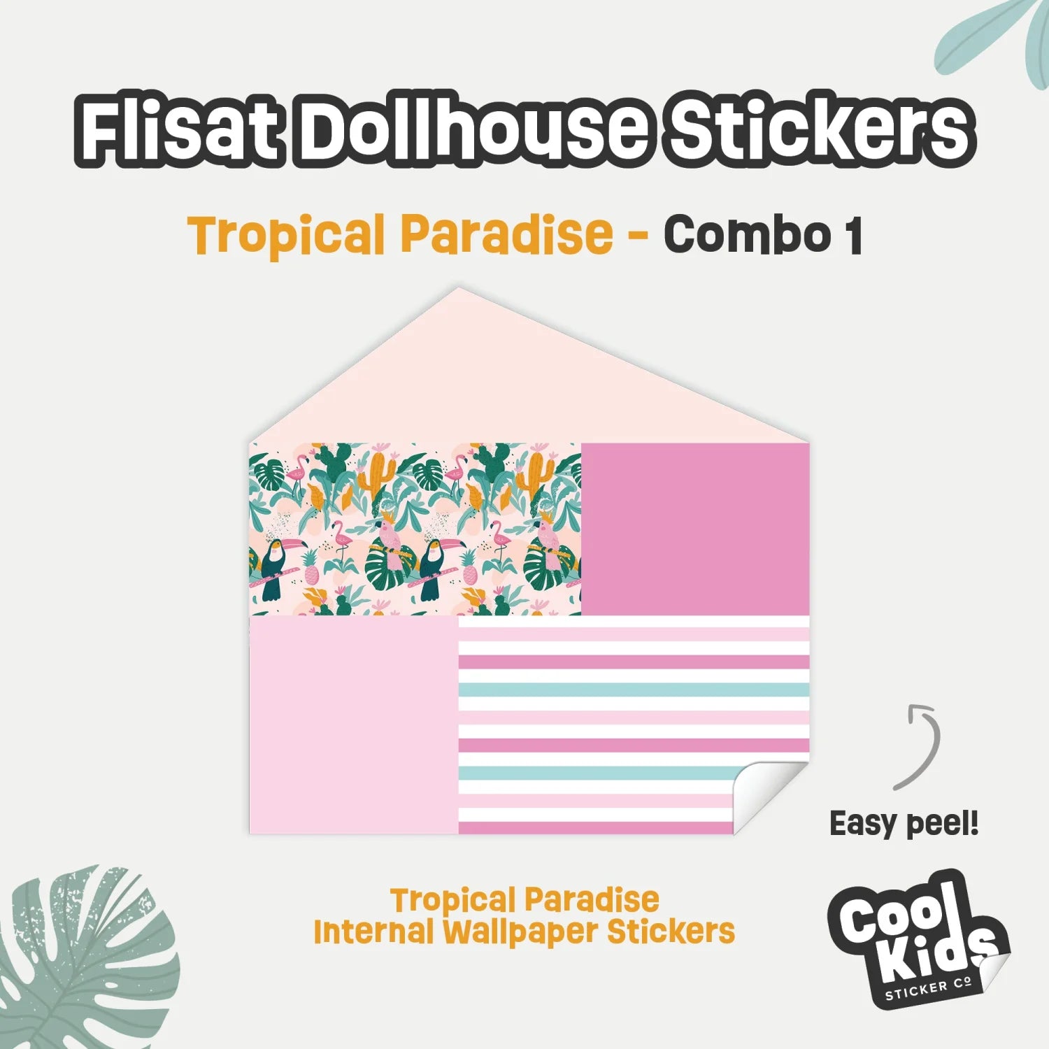 Tropical Paradise Flisat Dollhouse Decals - Furniture