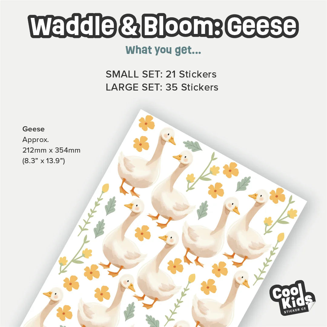 Waddle & Bloom: Geese Wall Decals - DW5. Animal