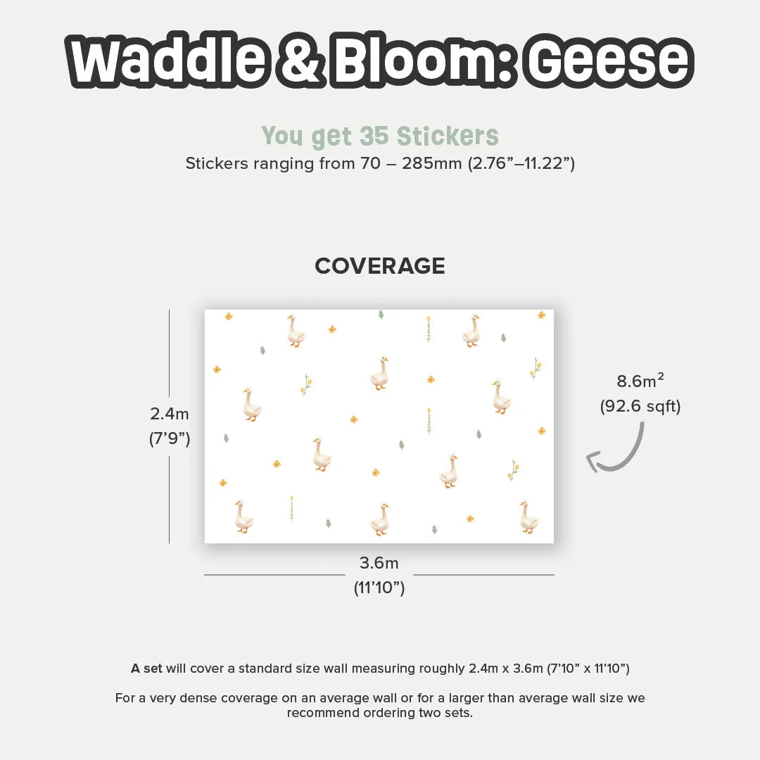 Waddle & Bloom: Geese Wall Decals - DW5. Animal