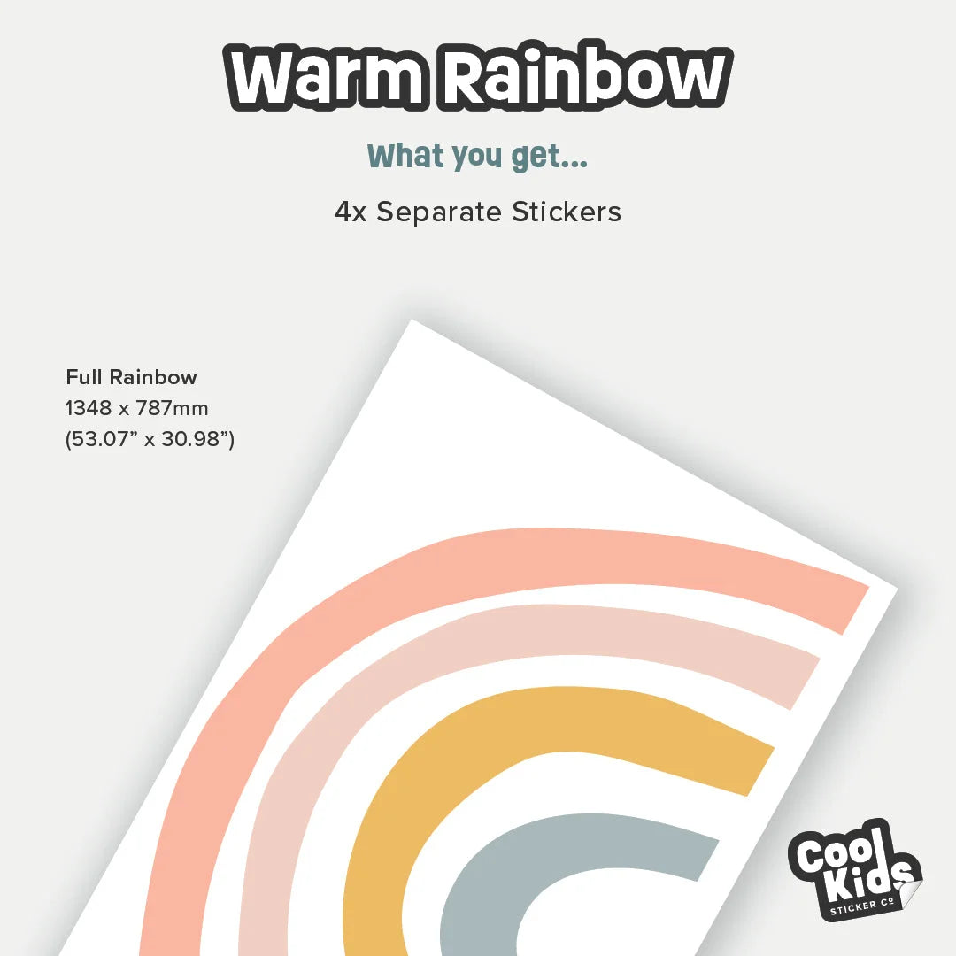 Warm Rainbow Wall Decal - Decals - Rainbow Sun Clouds