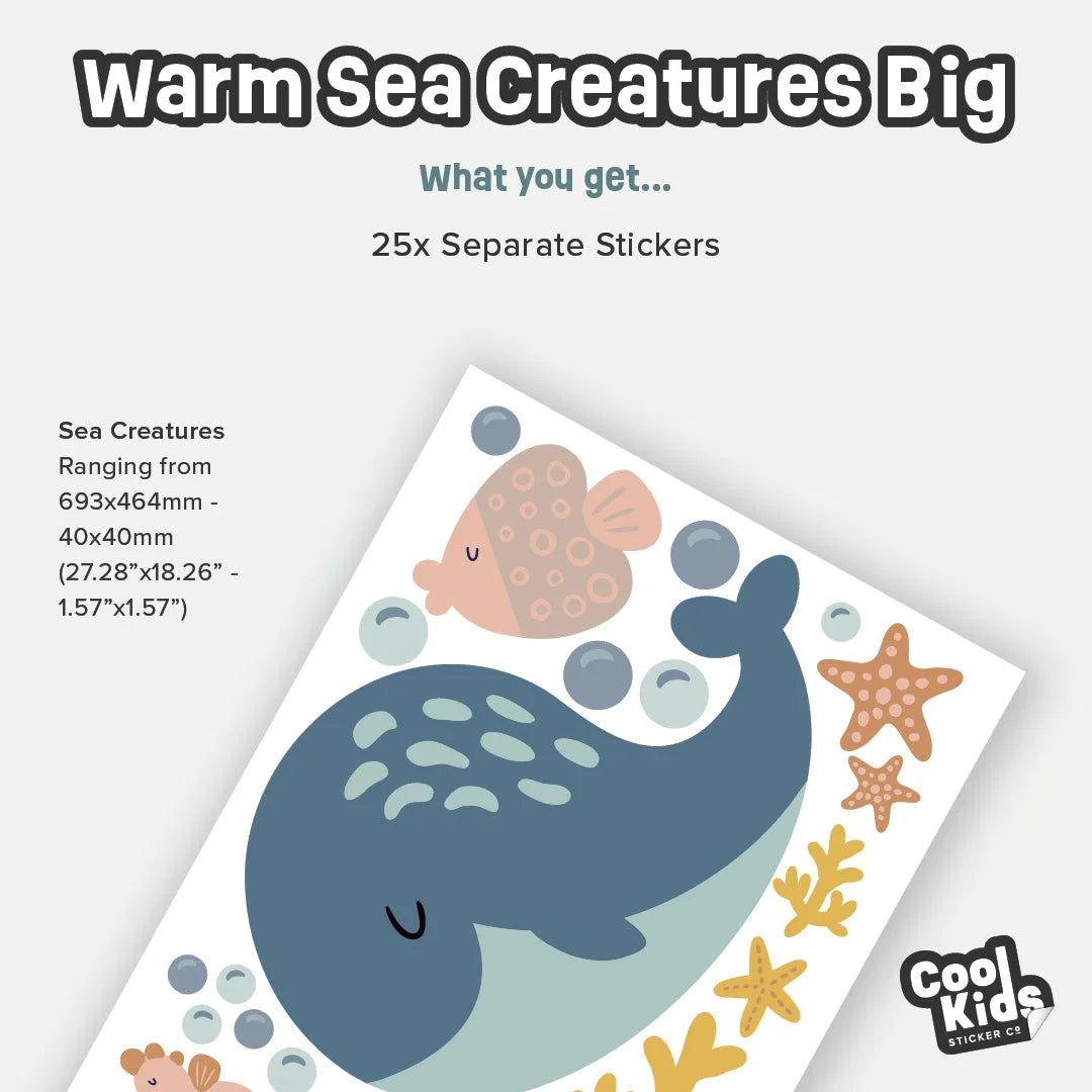 Warm Sea Creatures Big Wall Decal - Decals - Sea