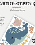 Warm Sea Creatures Big Wall Decal - Decals - Sea