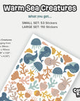 Warm Sea Creatures Small Wall Decal - DW8. Surf & Sea Decals