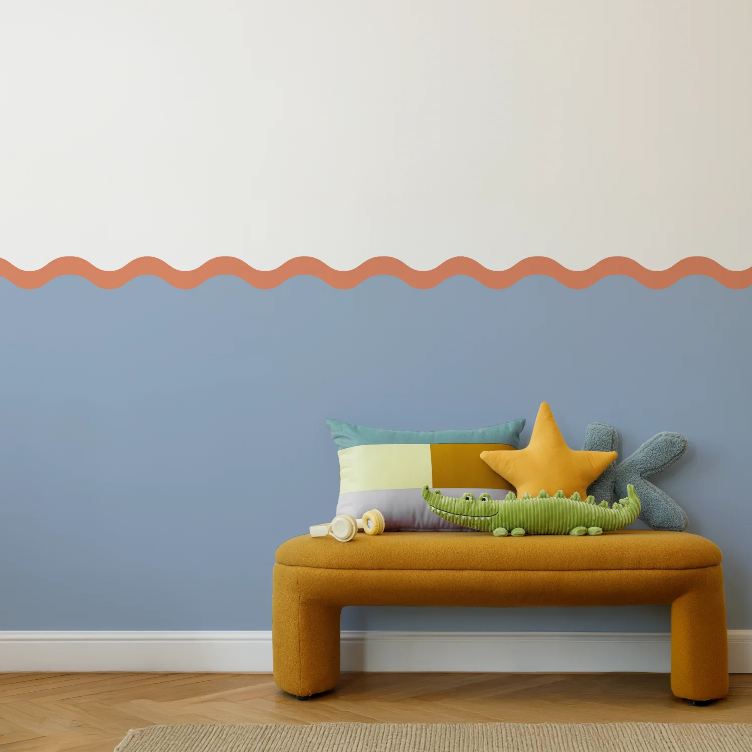 Wavy Wall Panels - Blue & Orange - DW11.