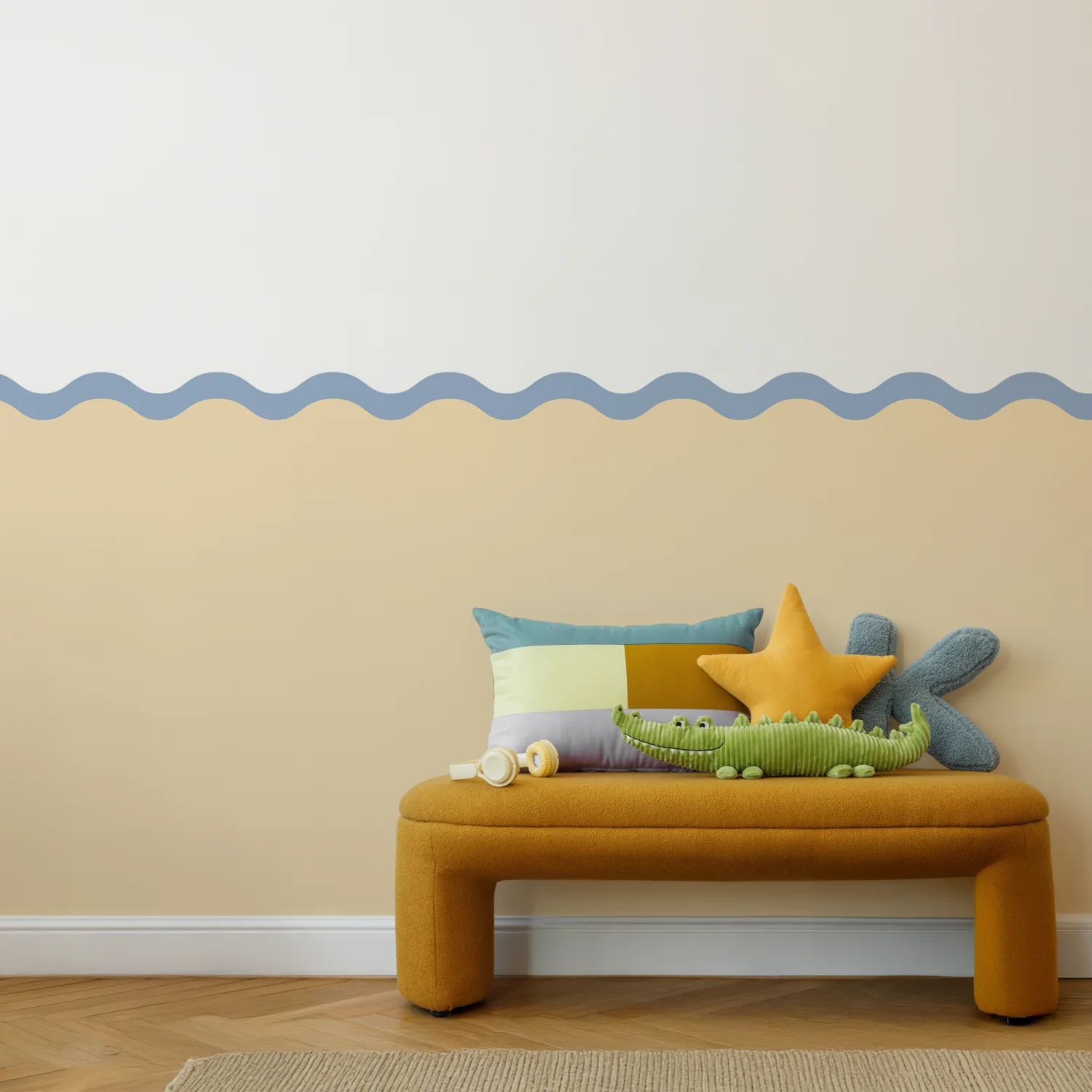 Wavy Wall Panels - Butter & Blue - DW11.