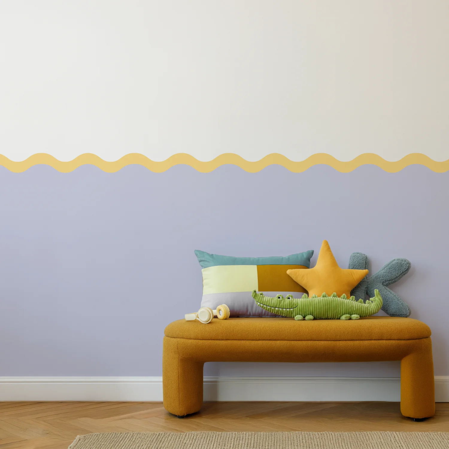 Wavy Wall Panels - Lavender & Yellow - DW11.