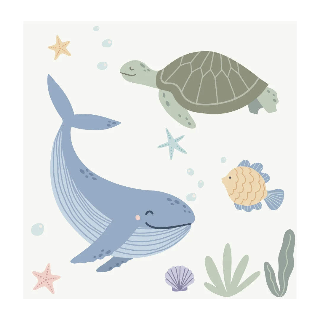 Whale and Friends Wall Decals - DW5. Animal