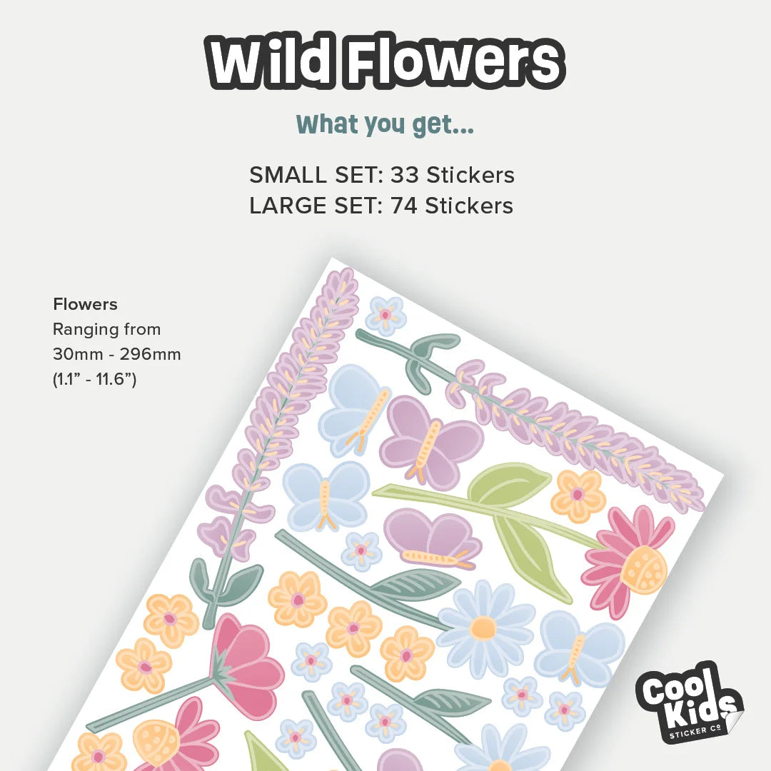 Wild Flowers Wall Decal - DW2. Floral Decals