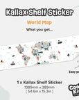 Kallax Shelf World Map Decal - Furniture Decals - Kallax